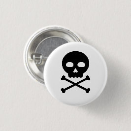 Bóton Redondo 2.54cm Caveira e Ossos
