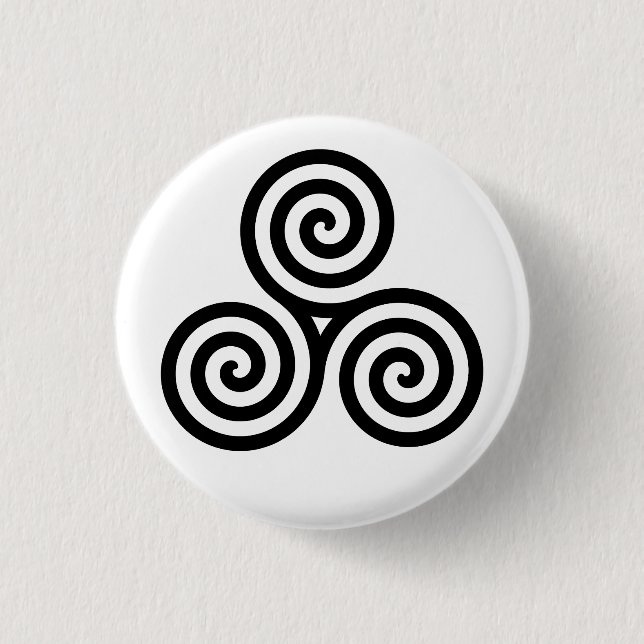 Bóton Redondo 2.54cm Celtic Triskelion (Triskele) Button (Frente)
