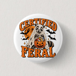 Bóton Redondo 2.54cm Certificado Feral Guaxinim Engraçado Fantasma Vint