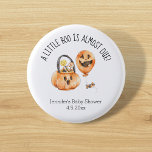 Bóton Redondo 2.54cm chá de fraldas de halloween fofo<br><div class="desc">elementos de fundo por freepik.com botão na moda Little Boo,  uma cor d'água fofa,  chá de fraldas halloween</div>
