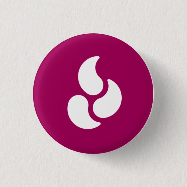 Bóton Redondo 2.54cm Chama branca - botão redondo (Frente)