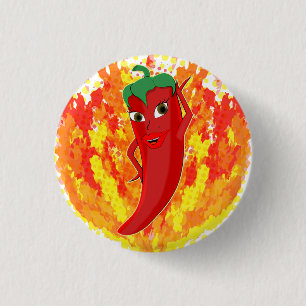 Bóton Redondo 2.54cm Chamas de Fogo Red Hot Pepper