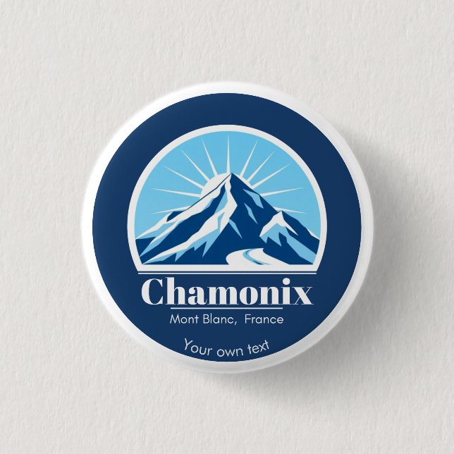 Bóton Redondo 2.54cm Chamonix Mont Blanc França (Frente)