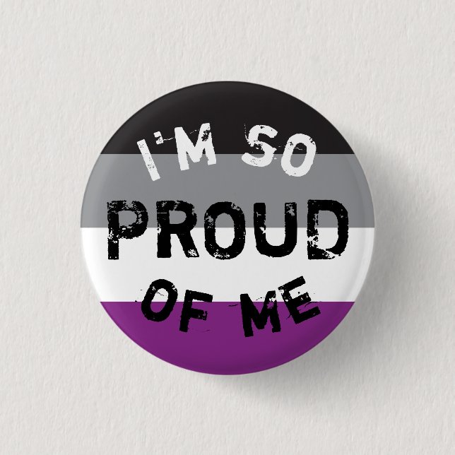 Bóton Redondo 2.54cm Chapa Bandera Asexual So Proud - Love is Love (Frente)