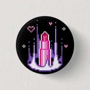 Bóton Redondo 2.54cm Charisma Stamer Pixel Art Lipstick