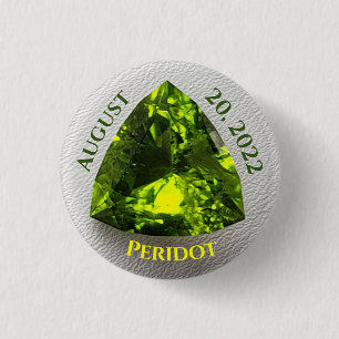 Bóton Redondo 2.54cm Chaveiro Peridot Trillion