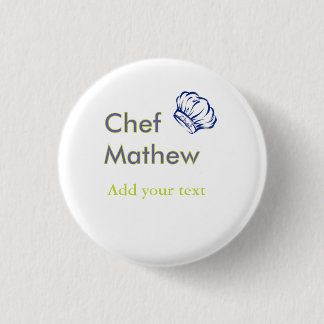 Bóton Redondo 2.54cm Chef cozinheiro adicionar texto nome homens cozinh