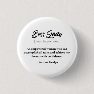 Bóton Redondo 2.54cm Chefe Lady Mug - Presente de Mulher Empoderada, Co