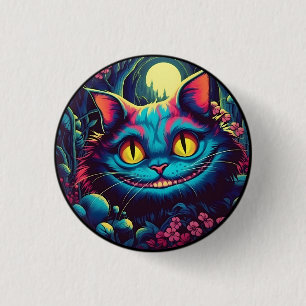 Bóton Redondo 2.54cm Cheshire Cat Sorrindo Alice no País das Maravilhas