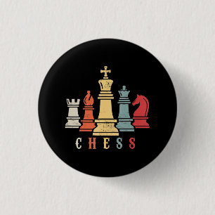 Bóton Redondo 2.54cm Chess Lover Presente do Xadrez Set Checkmate