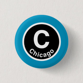 Bóton Redondo 2.54cm Chicago L Chicago Blue Line
