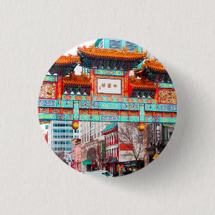Bóton Redondo 2.54cm Chinatown em Washington DC. EUA