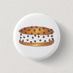 Bóton Redondo 2.54cm Chipwich Chocolate Chip Cookie Sorvete Sandwich