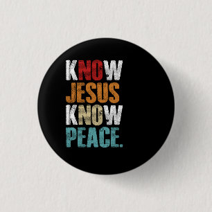 Bóton Redondo 2.54cm Christian Cross Faith Conhece a Paz Jesus Vintag