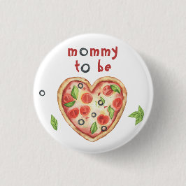 Bóton Redondo 2.54cm chuva de bebê pizza coração - mamãe de coração