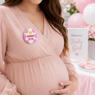 Bóton Redondo 2.54cm Chuva de Bebê Rosa Fofo em Aquarela para Mamãe Fut