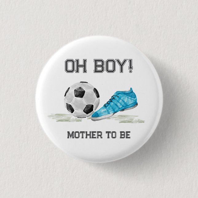 Bóton Redondo 2.54cm Chuveiro de Bebê de Futebol Mãe Para Ser Estrela d (Frente)