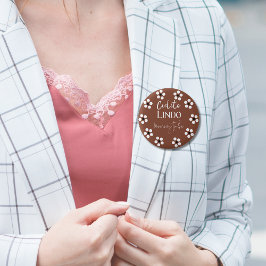 Bóton Redondo 2.54cm Cielito Lindo Talavera Chá de fraldas Fiesta mexic