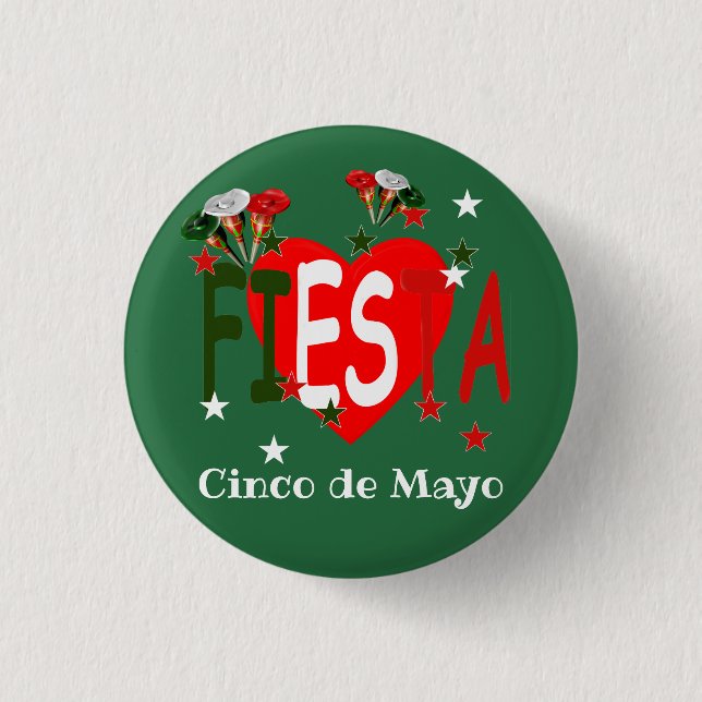 Bóton Redondo 2.54cm Cinco de mayo ,fiesta mexicano (Frente)