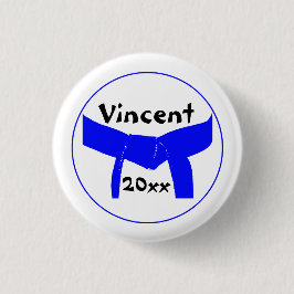 Bóton Redondo 2.54cm Cinturão azul claro de artes marciais