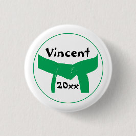 Bóton Redondo 2.54cm Cinturão Verde de Artes Marciais