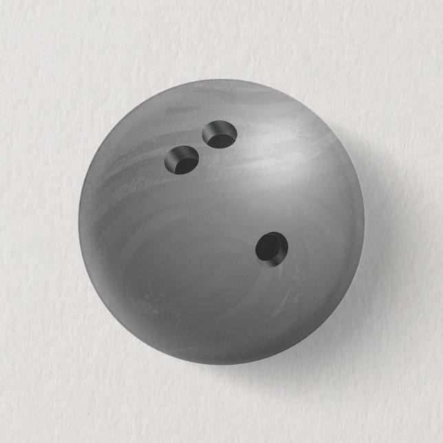 Bóton Redondo 2.54cm Cinza bola de boliche (Frente)