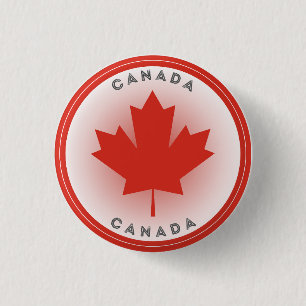Bóton Redondo 2.54cm Círculo da Folha de Bordo do Canadá