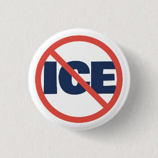 Bóton Redondo 2.54cm Círculo Vermelho Anti-Trump ICE Opinião Política