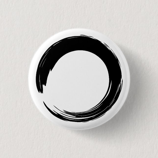 Bóton Redondo 2.54cm Círculo Zen Enso (Frente)
