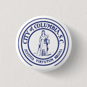 Bóton Redondo 2.54cm City Seal - Columbia, Carolina do Sul
