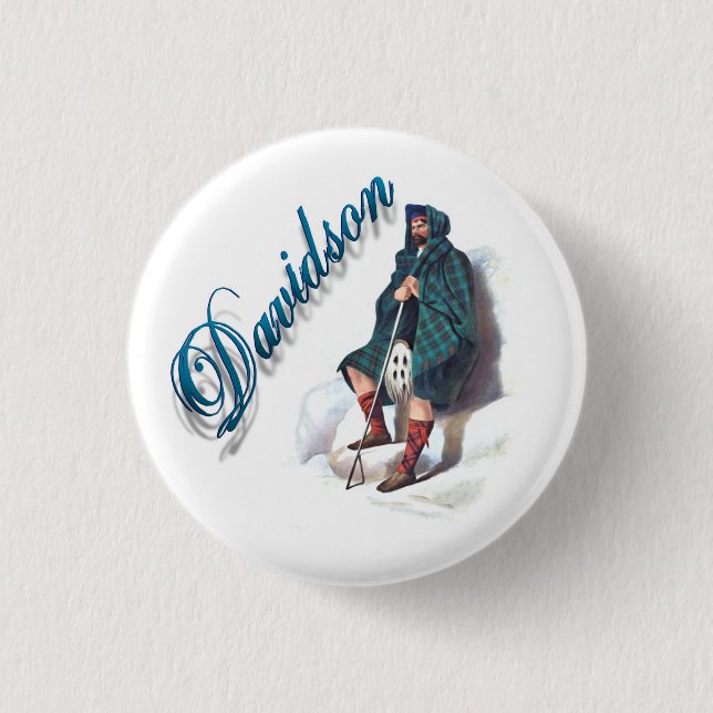 Bóton Redondo 2.54cm Clan Davidson Scottish Dream Button (Frente)