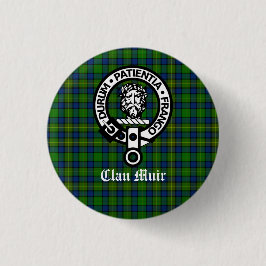 Bóton Redondo 2.54cm Clan Muir Crest Crachá e Tartan