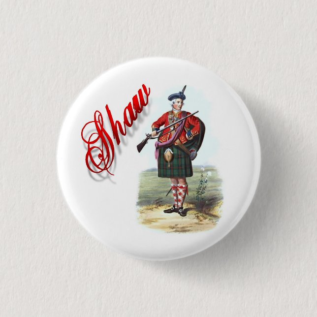 Bóton Redondo 2.54cm Clan Shaw Scottish Dream Button (Frente)