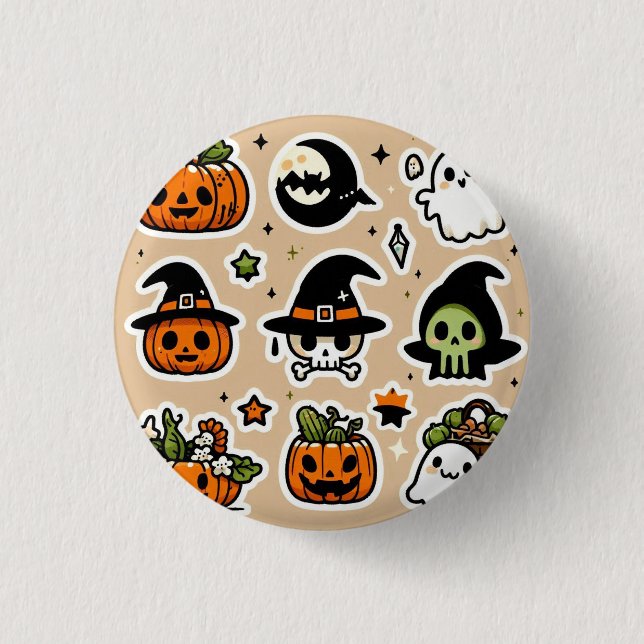 Bóton Redondo 2.54cm Clássicos do Dia das Bruxas (Frente)