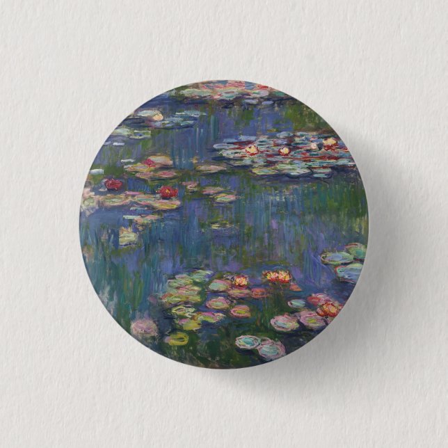 Bóton Redondo 2.54cm Claude Monet Water Lily 1916 Fine Art (Frente)