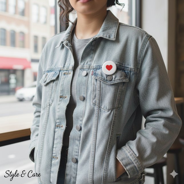 Bóton Redondo 2.54cm Clean Heart Accent Pin for Everyday Fashion (Clean Heart Accent Pin for Everyday Fashion)