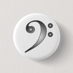 Bóton Redondo 2.54cm Clef baixo metálico