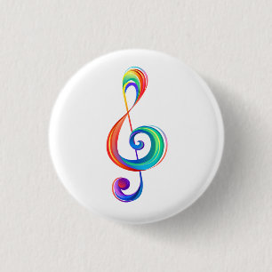 Bóton Redondo 2.54cm Clef (trecho de arco-íris)