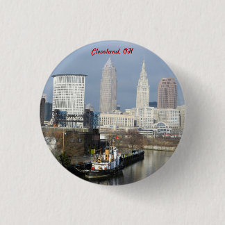 Bóton Redondo 2.54cm Cleveland, Ohio River View Button