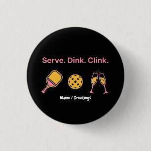 Bóton Redondo 2.54cm Clube Social de Vinho de Pickleball Serve Dink Cli