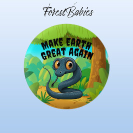 Bóton Redondo 2.54cm Cobra Negro, Faça a Terra Excelente novamente, amb