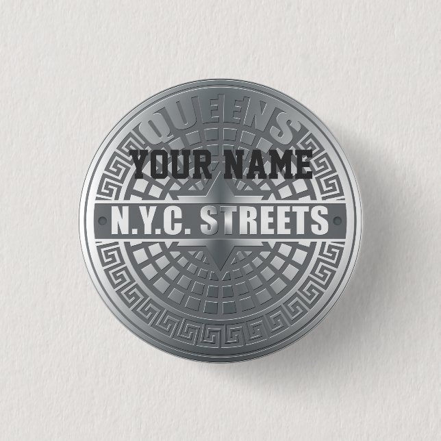 Bóton Redondo 2.54cm Cobrir da Manhole Queens (Frente)