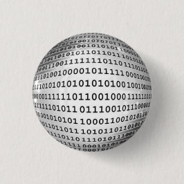Bóton Redondo 2.54cm Código Binário Idioma do Computador