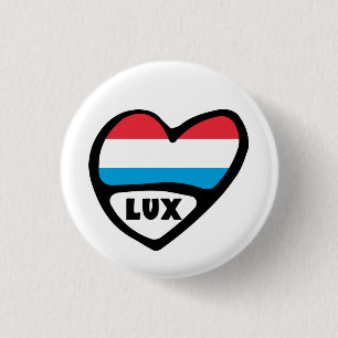 Bóton Redondo 2.54cm Código do País Luxemburgo Sinalizador Heart LUX