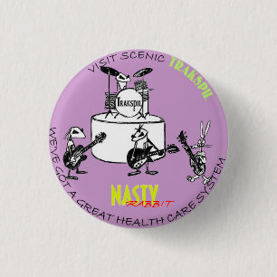 Bóton Redondo 2.54cm Coelho desagradável: Do "turismo Trakspil " do