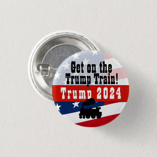 Bóton Redondo 2.54cm Coloque o botão Trump Train no Donald Trump 2020