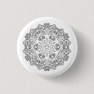 Bóton Redondo 2.54cm Colore seu próprio MANDALA - Livro de cores 2