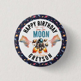 Bóton Redondo 2.54cm comece com o espaço segundo aniversário da lua