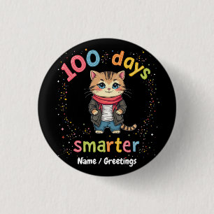 Bóton Redondo 2.54cm Comemorar Ser Personalizável "100 Dias Mais Inteli