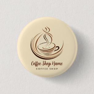 Bóton Redondo 2.54cm Compro de logotipo de negócios Elegante Brown Coff